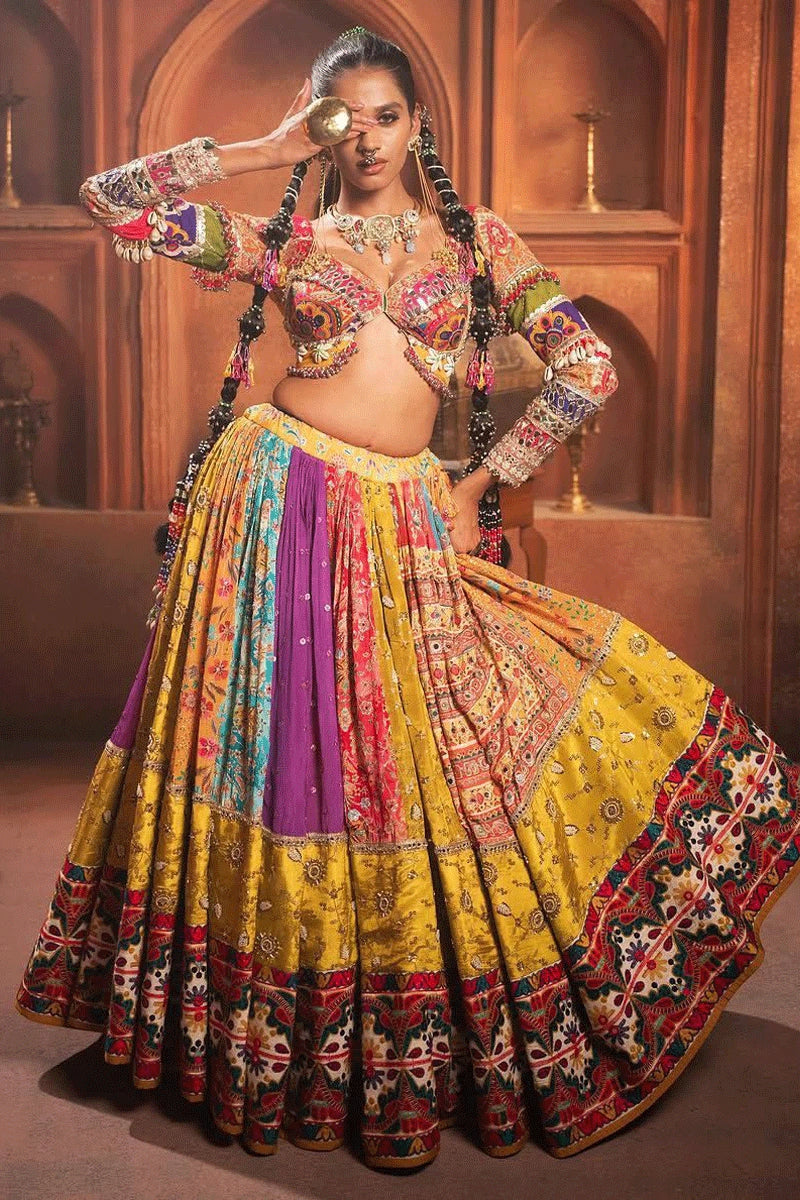 Traditional Heavy Flair Real Mirror Work Chaniya Choli For Navratri