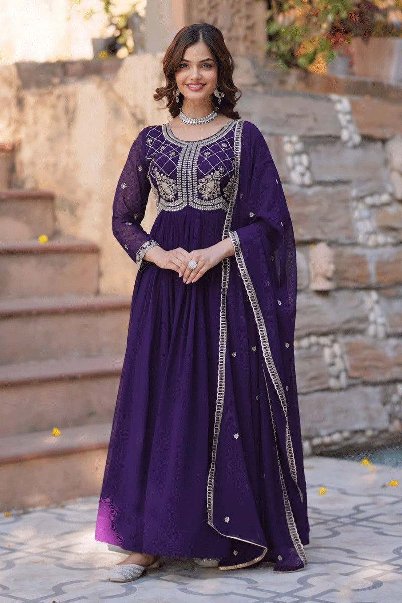 Reception Party Wear Look Long Gown For Girl1