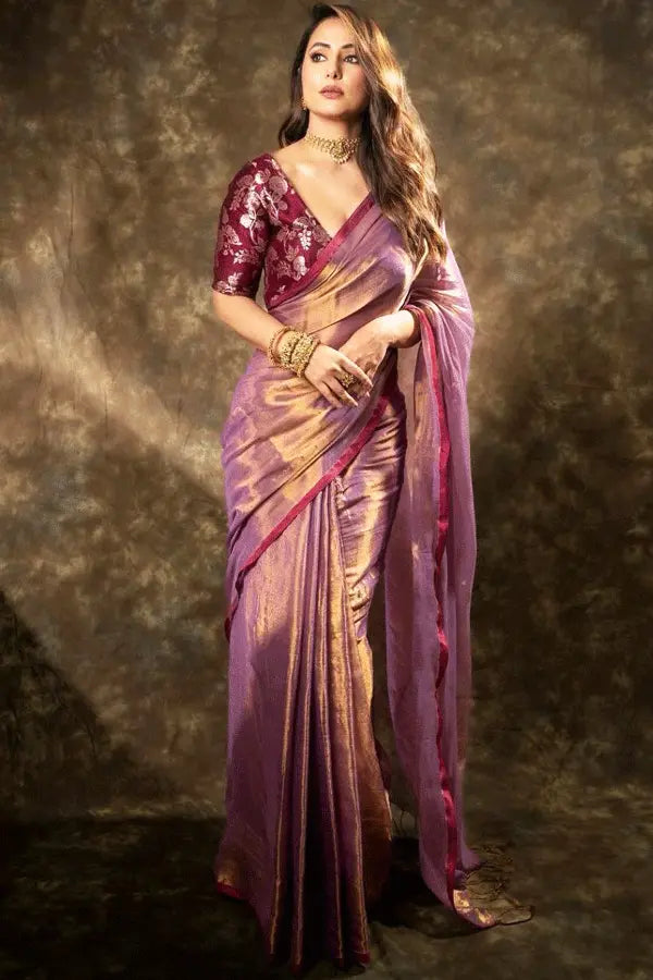 Hina Khan Saree For Wedding Guest 2024