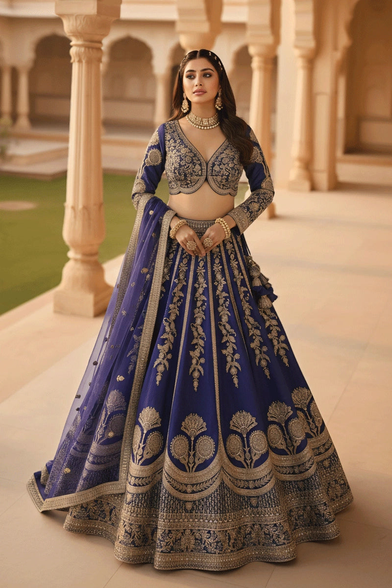Bridal Party Wear Look in Heavy Embroidery Work Lehenga Choli