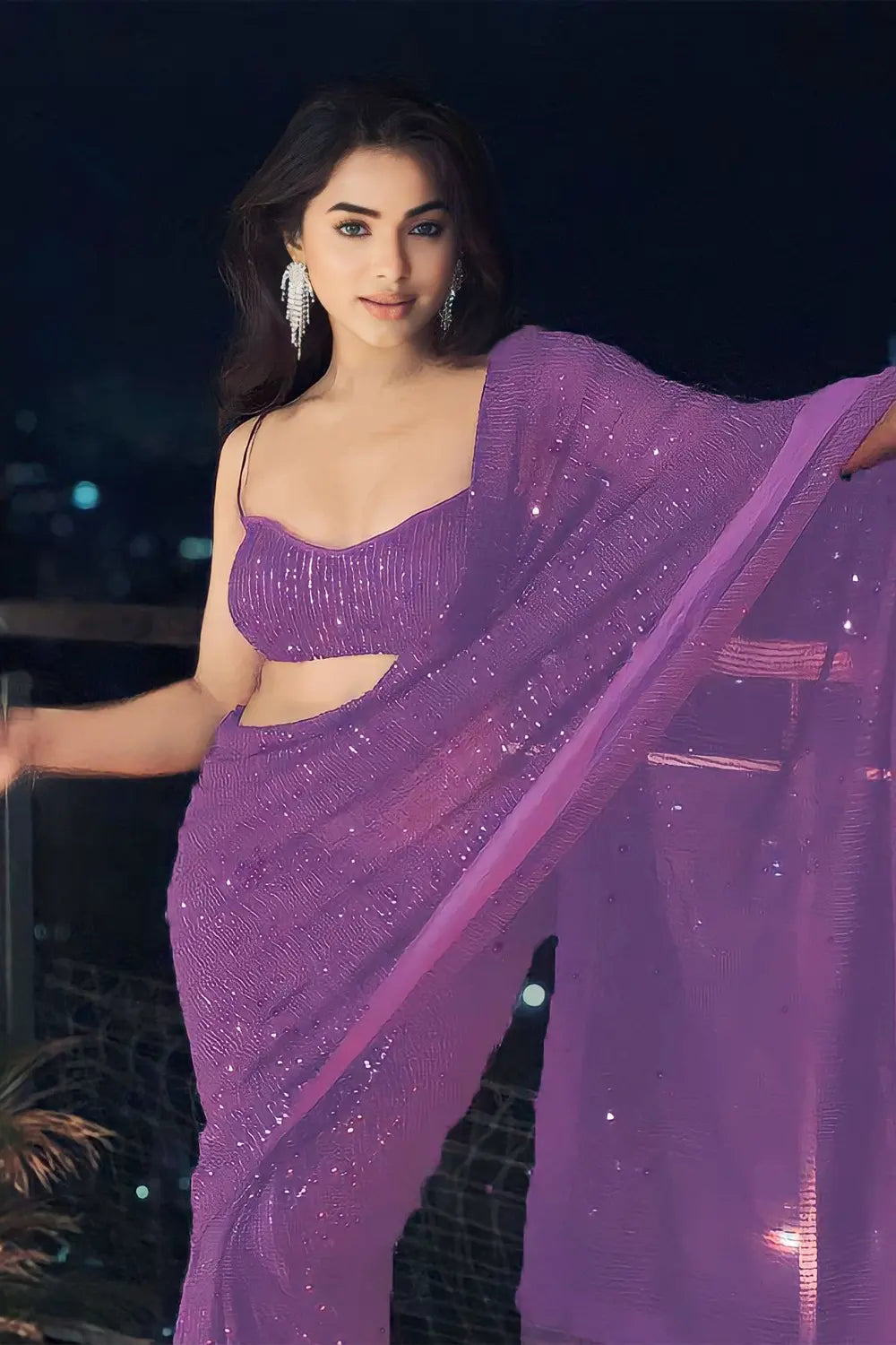 Purple Saree Saree For College Farewell Party Party Saree Best
