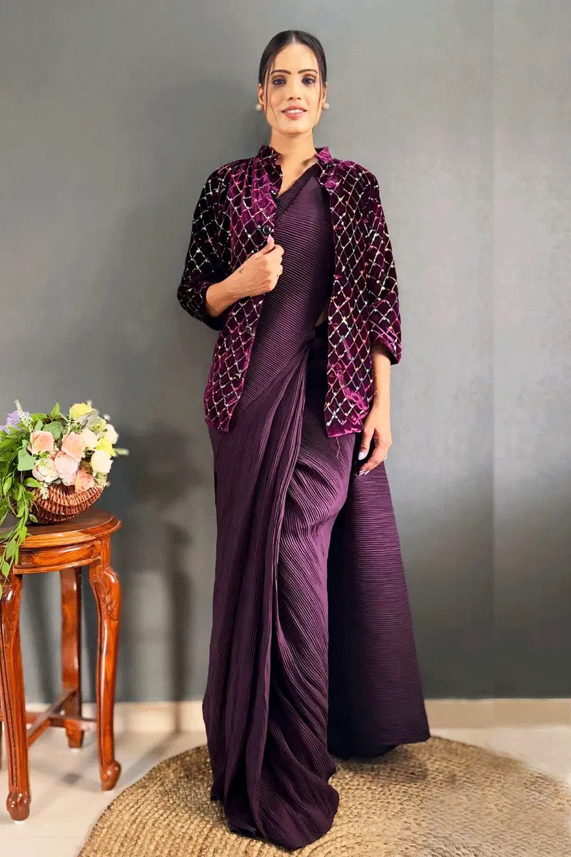 Ready To Wear Modern Saree With Jacket For Farewell