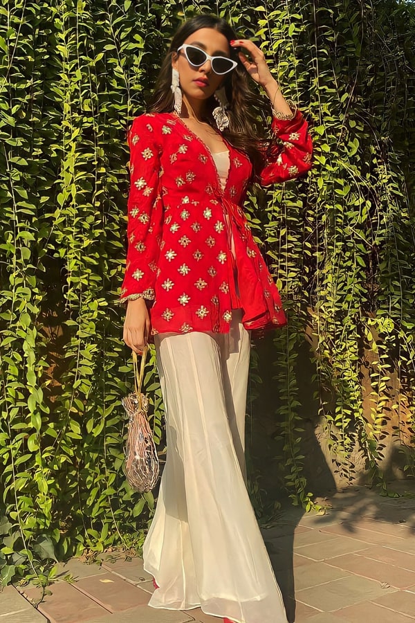 Colour Plazo Designer Kurti Designer Short Kurti With Palazzo For