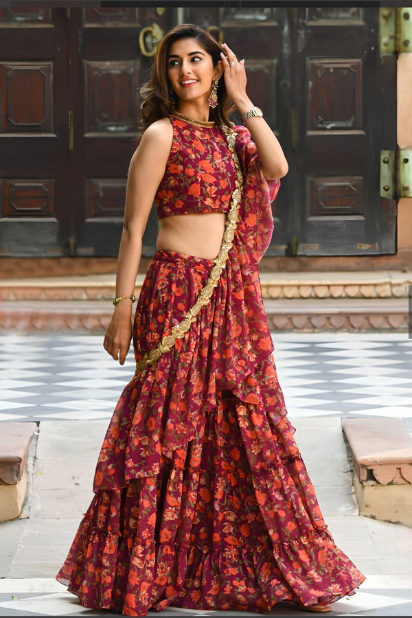 Ruffle Crop Top Lehenga For Farewell Party Anaya Designer Studio ruffle-crop-top-lehenga-for-farewell-party-anaya-designer-studio