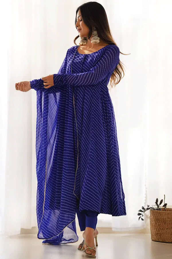 Royal Blue Anarkali Dress For Raksha Bandhan - Anaya Designer Studio L / Blue Royal Blue Anarkali Dress For Raksha Bandhan - Anaya Designer Studio L / Blue