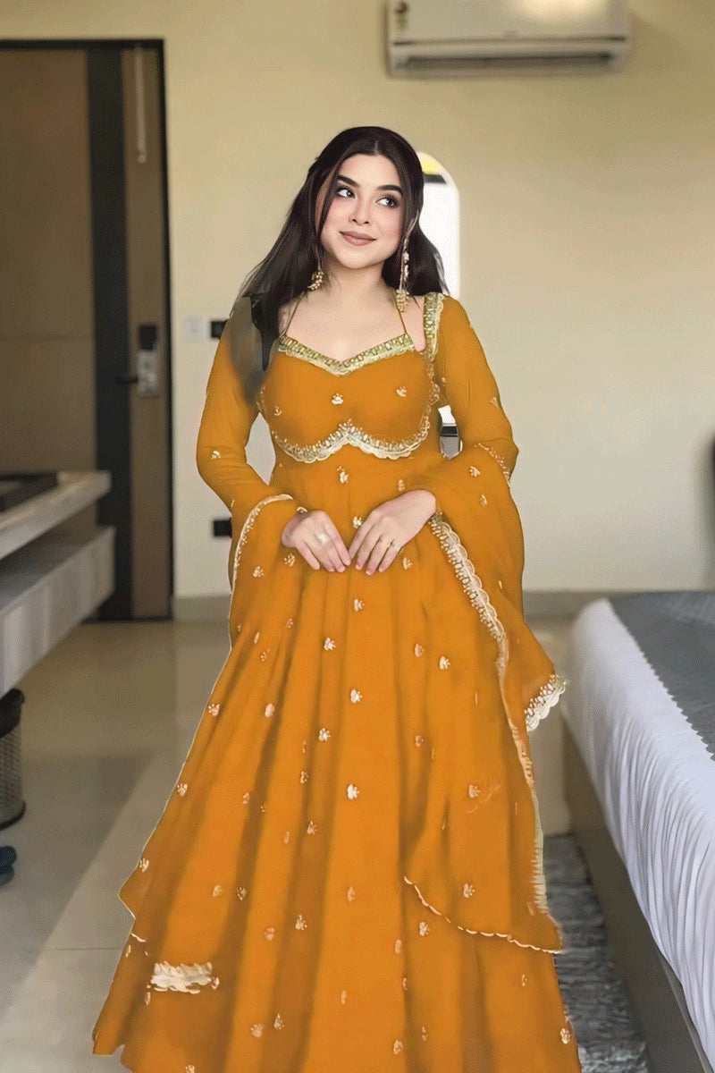 designer dresses for haldi function Designer Haldi Outfits for Women