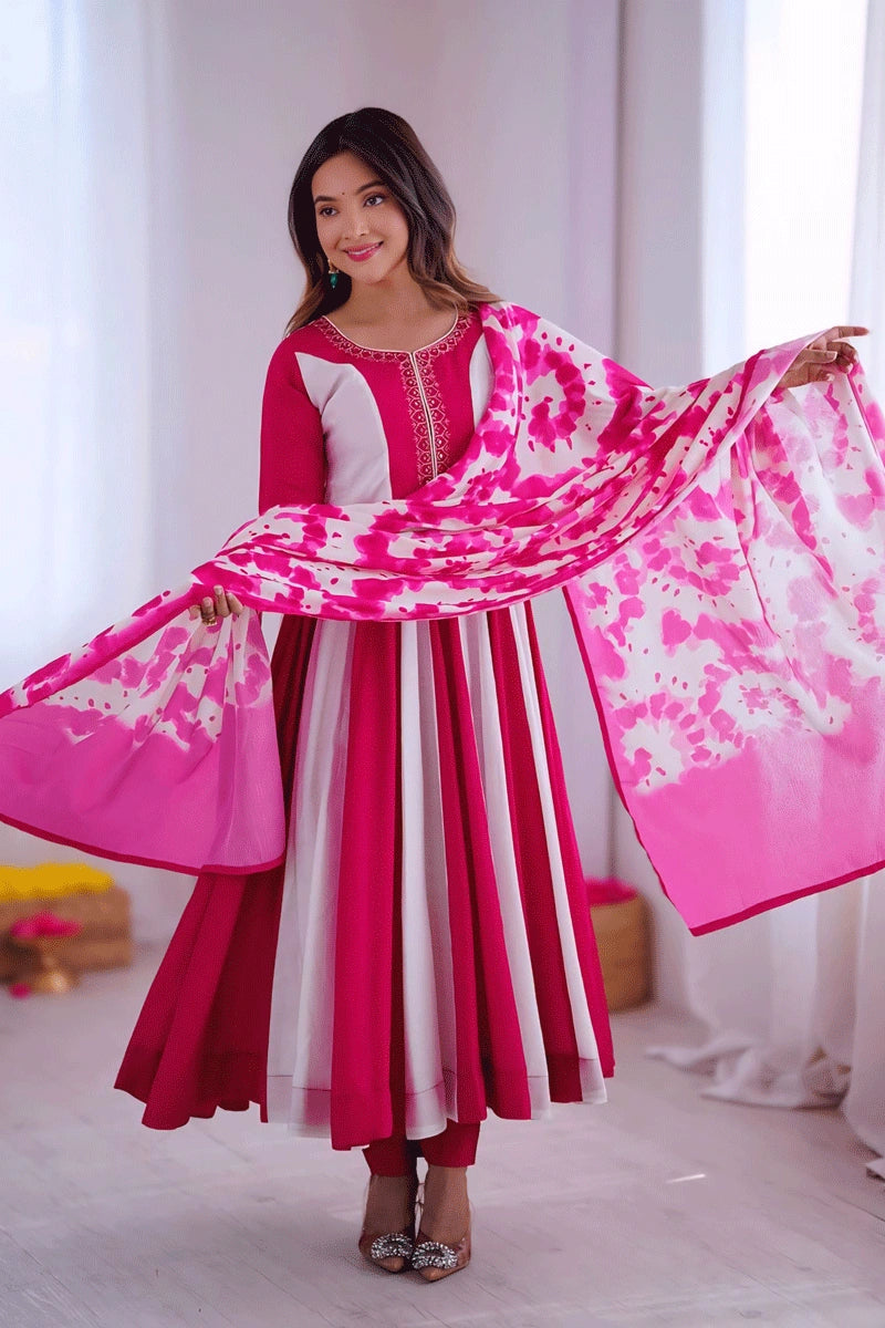 Festive Wear Heavy Flair Anarkali Dress for Girl - Anaya Designer Studio Pink / L