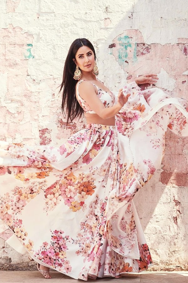Sabyasachi Floral Print Sabyasachi Off White Lehenga Katrina Kaif