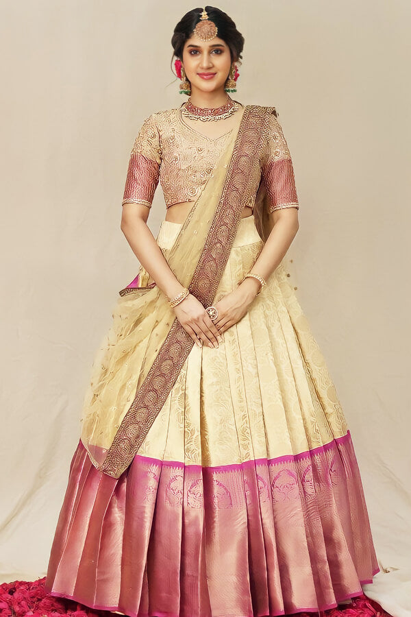 Half saree type lehenga hotsell