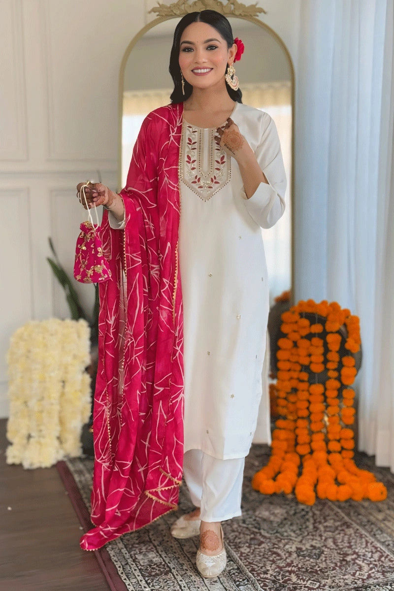 Latest Designer White Kurti Design For Wedding