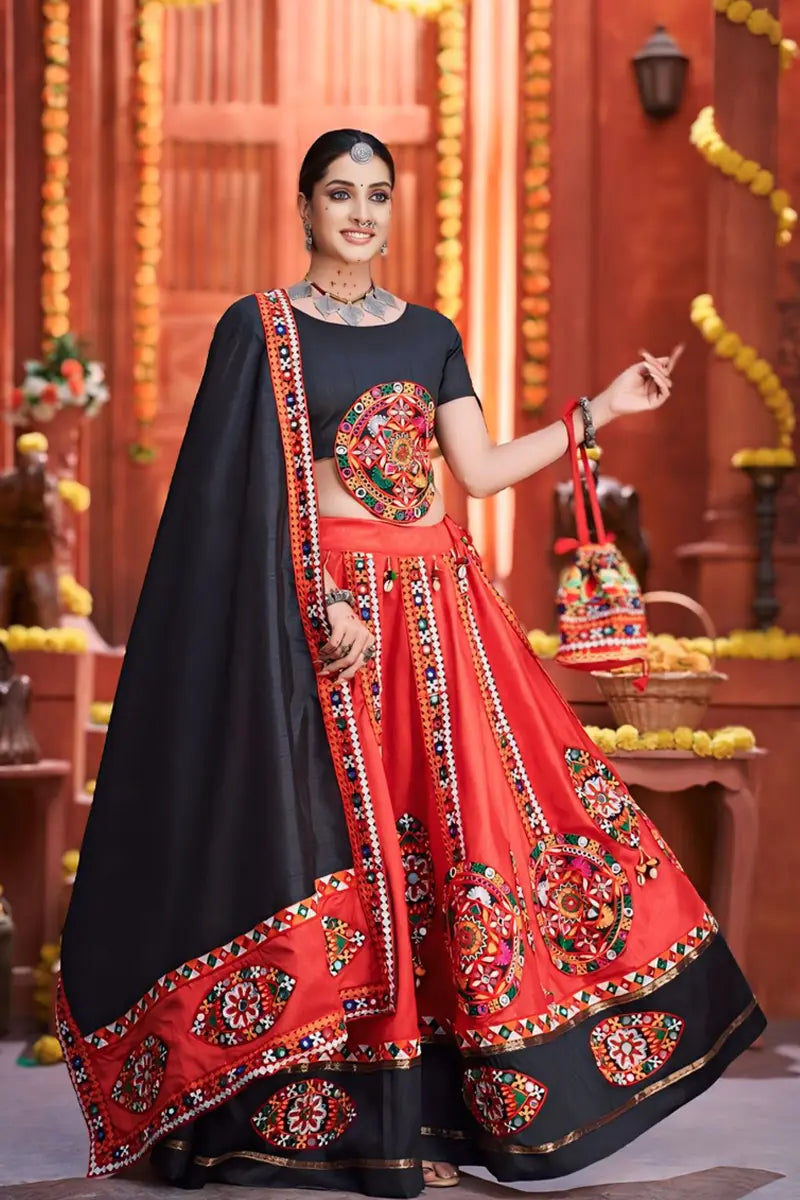 Rajwadi Style Red Lehenga Choli for Navratri