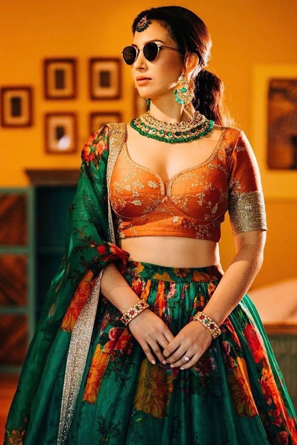 Royal Sabyasachi Bridal Lehenga 2021 Green Orange