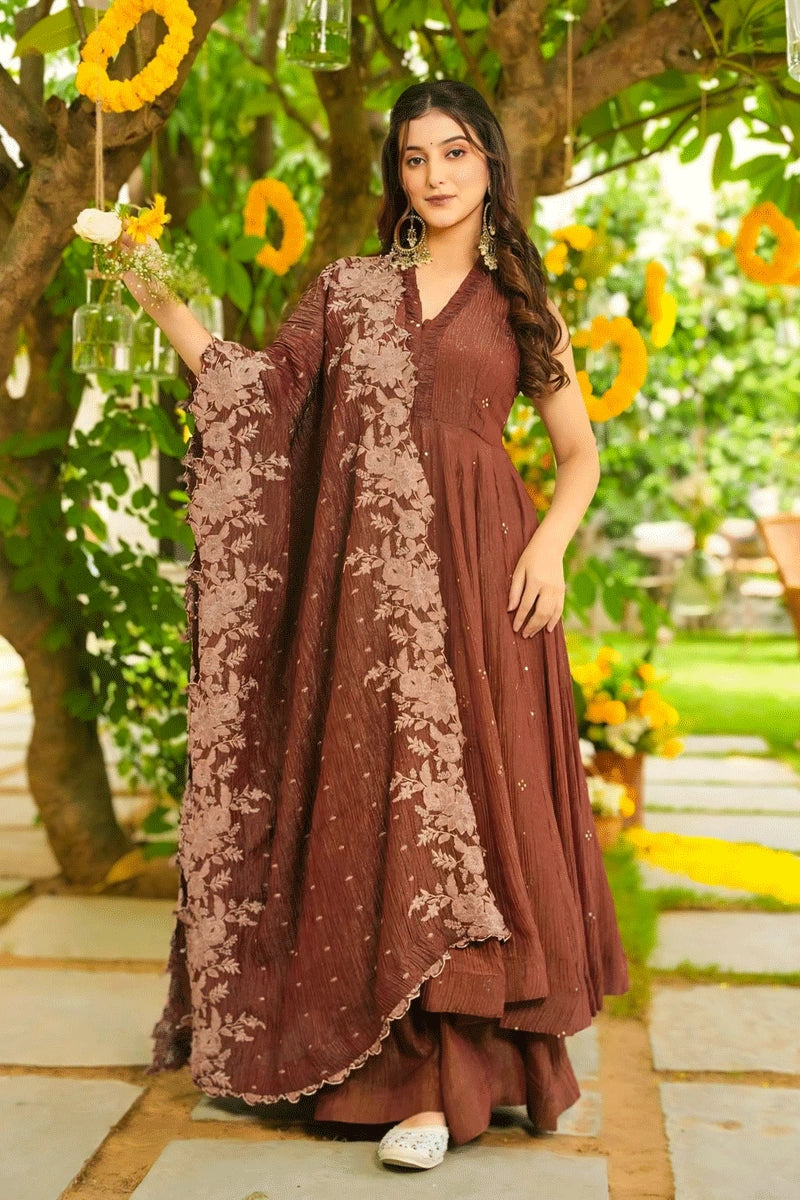 knee length dresses for ladies Latest Stitched White Color Sharara Dress For Girl main image 0