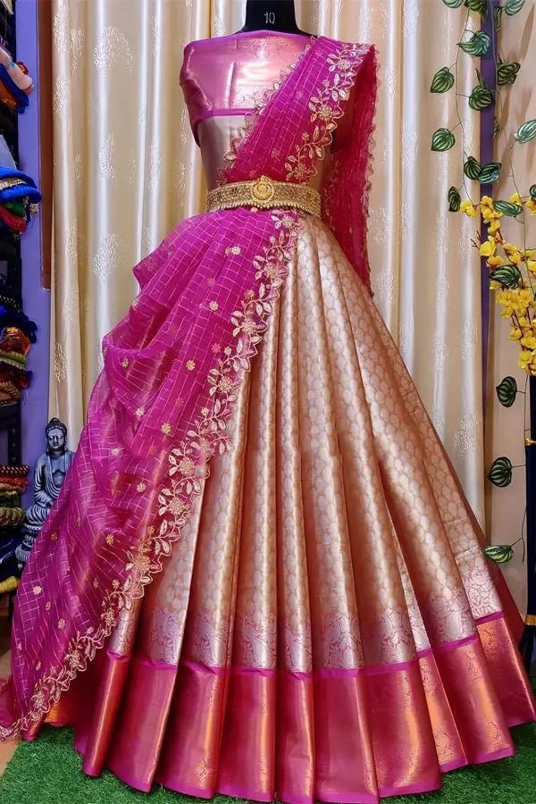 South Indian Half Saree For Engagement - Anaya Designer Studio South Indian Half Saree For Engagement - Anaya Designer Studio
