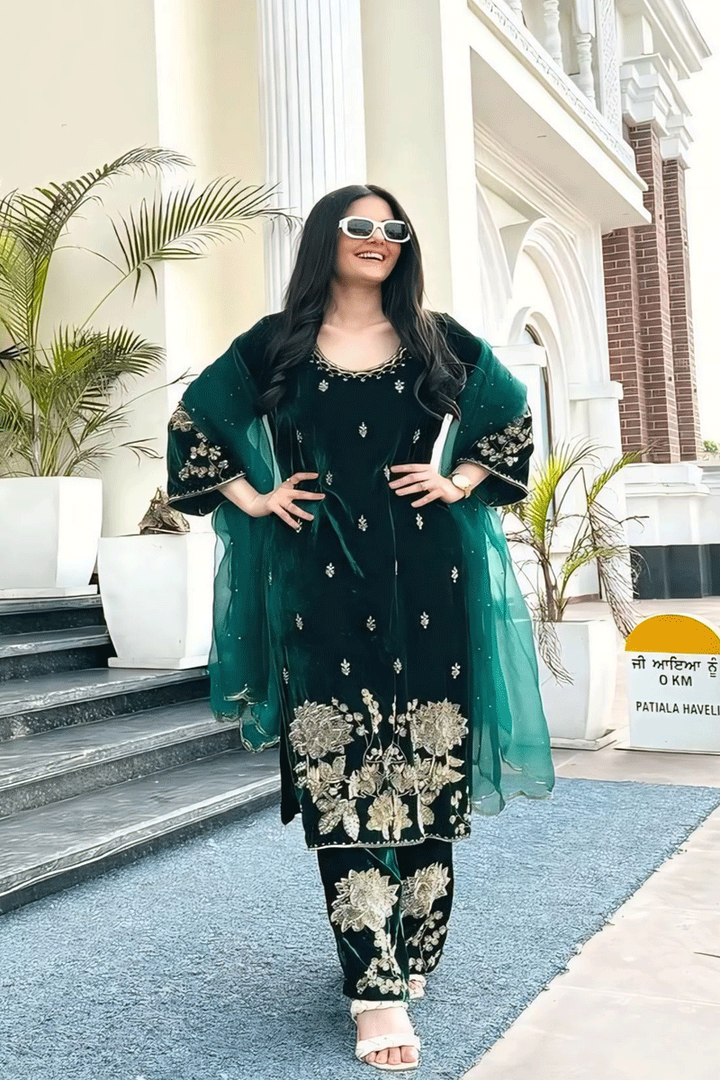 Wedding Special Velvet Fabric Salwar Suit For Girl