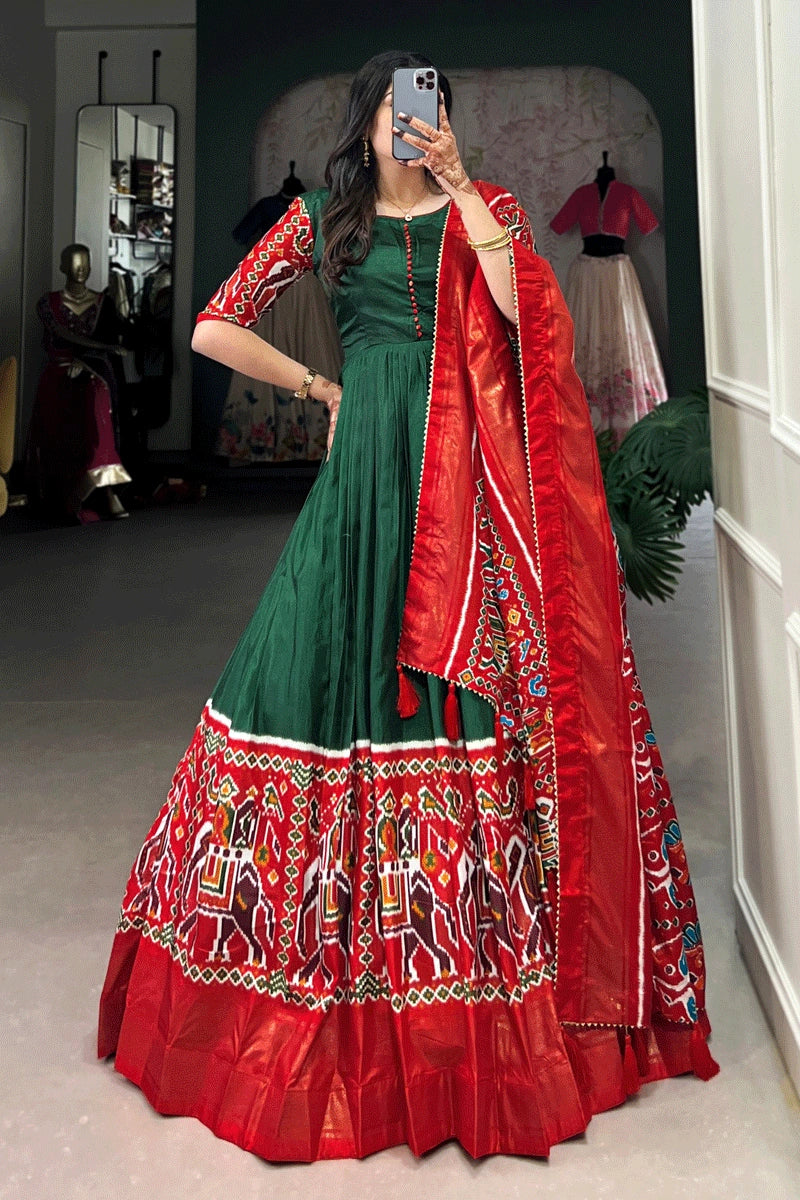 Banarasi Silk Long Gown For Wedding Function - Anaya Designer Studio Banarasi Silk Long Gown For Wedding Function - Anaya Designer Studio