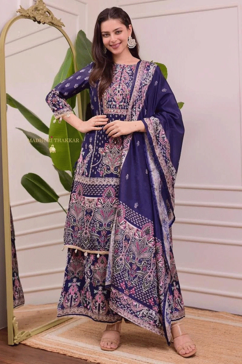Purple Heavy Dupatta Punjabi Suits Online Heavy Punjabi Style