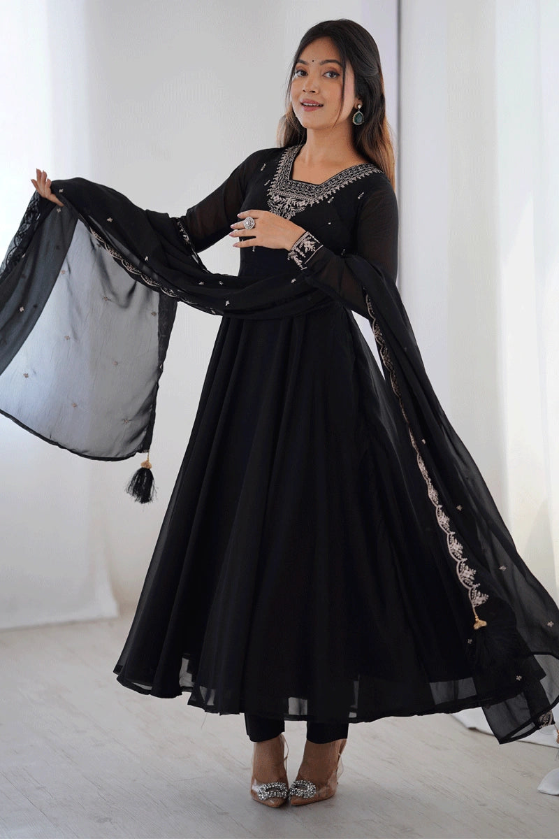 black anarkali dress design Shop Designer Black Anarkali Dress