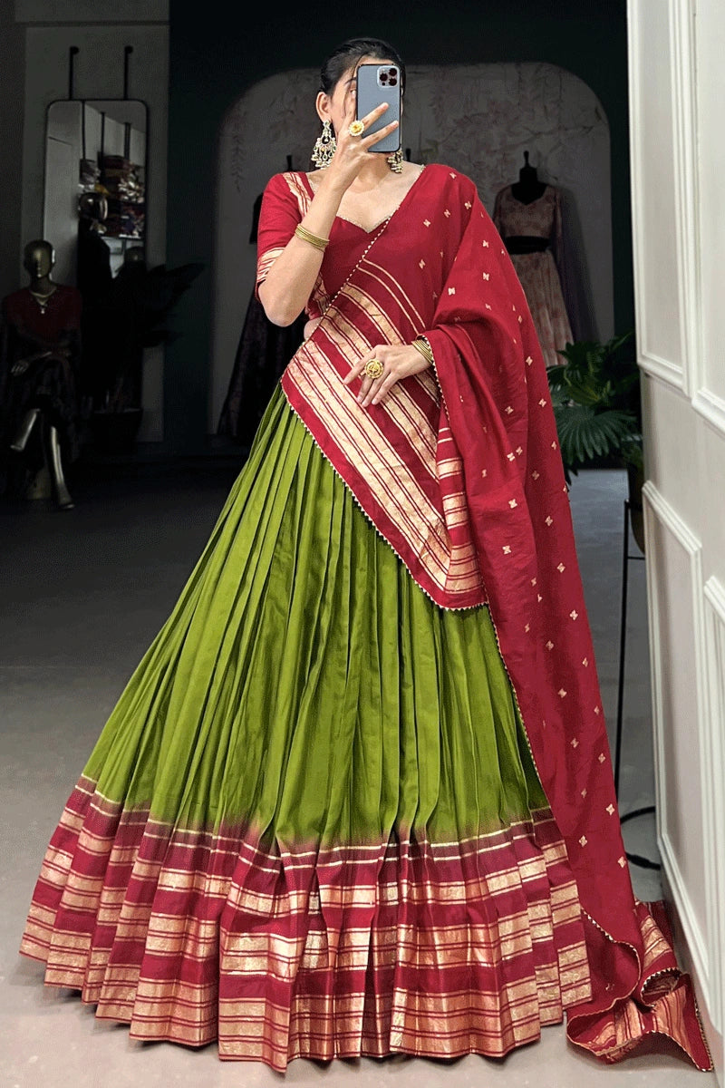 South Indian Style Lehenga Saree For Wedding