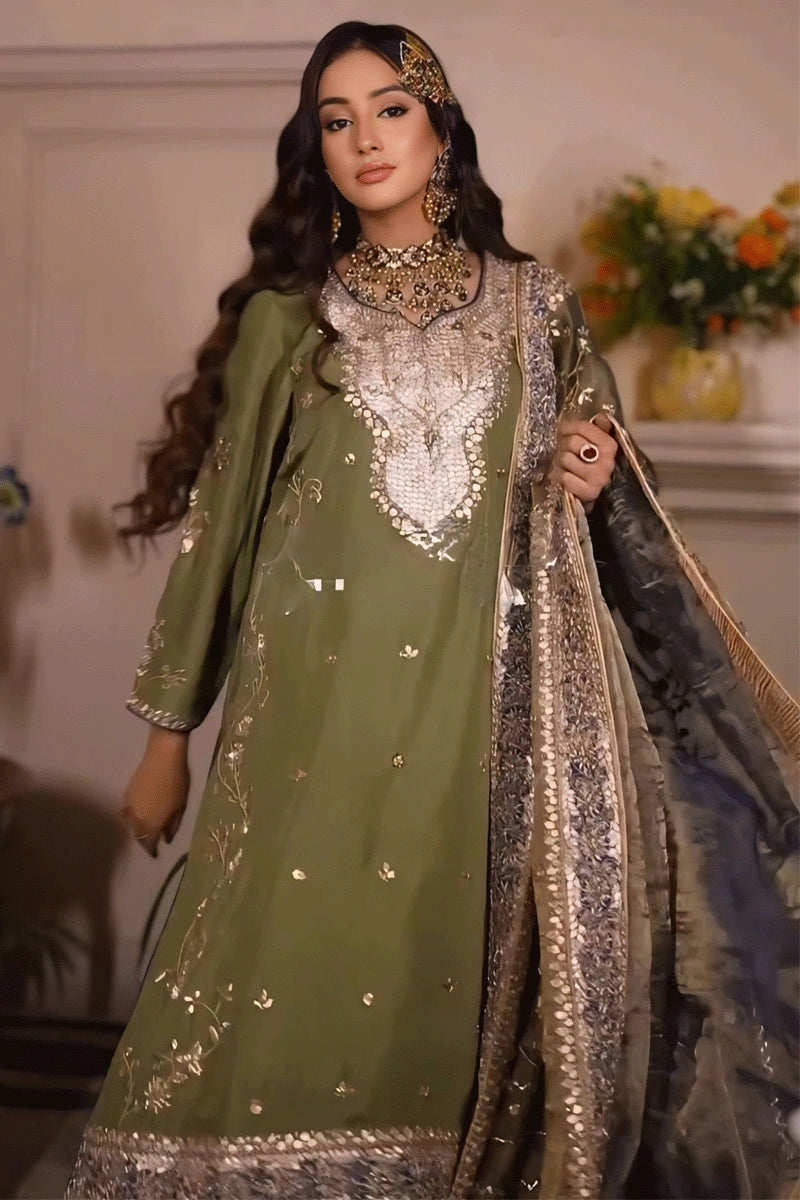 Pista Color Pakistani Dress For Eid Ramzan - Anaya Designer Studio Pista Color Pakistani Dress For Eid Ramzan - Anaya Designer Studio