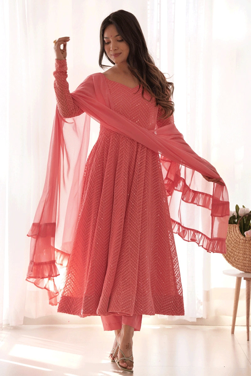 lucknowi dress design Designer Lucknowi Anarkali Lehenga Suit