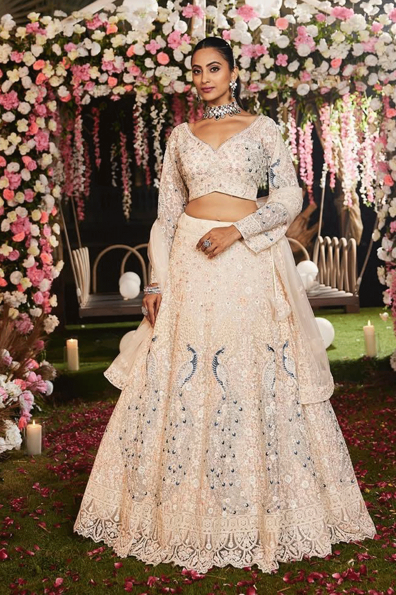 New Designer White Bridal Lehenga For Reception