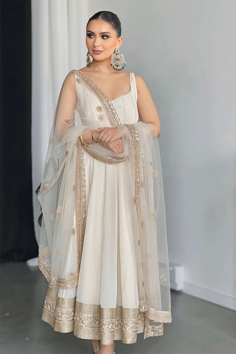 Traditional Anarkali Long Gown With Dupatta For Reception Traditional Anarkali Long Gown With Dupatta For Reception