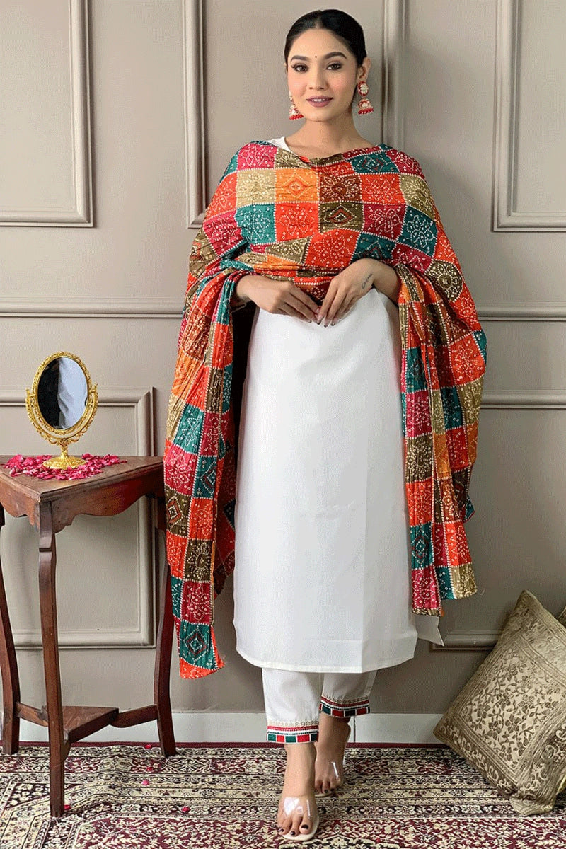 white dress with red dupatta Elegant White Dress Design with Red Dupatta for Eid