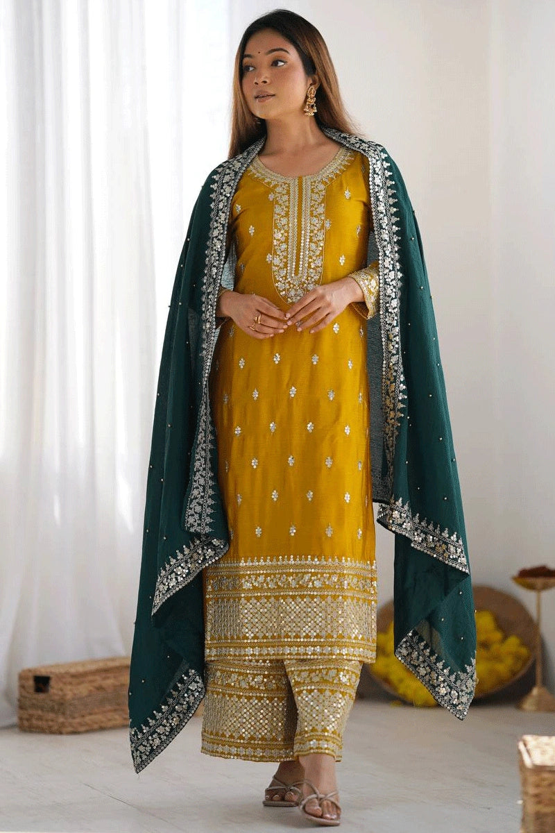 Yellow Full Pair Sharara Suit For Haldi Rasam - Anaya Designer Studio Yellow Full Pair Sharara Suit For Haldi Rasam - Anaya Designer Studio