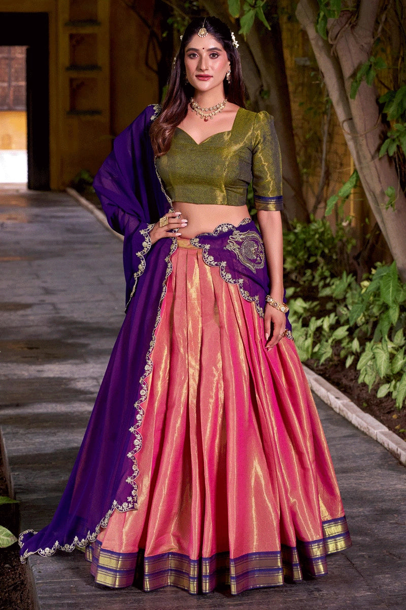 South Indian Style Half Saree For Gen Z Girls