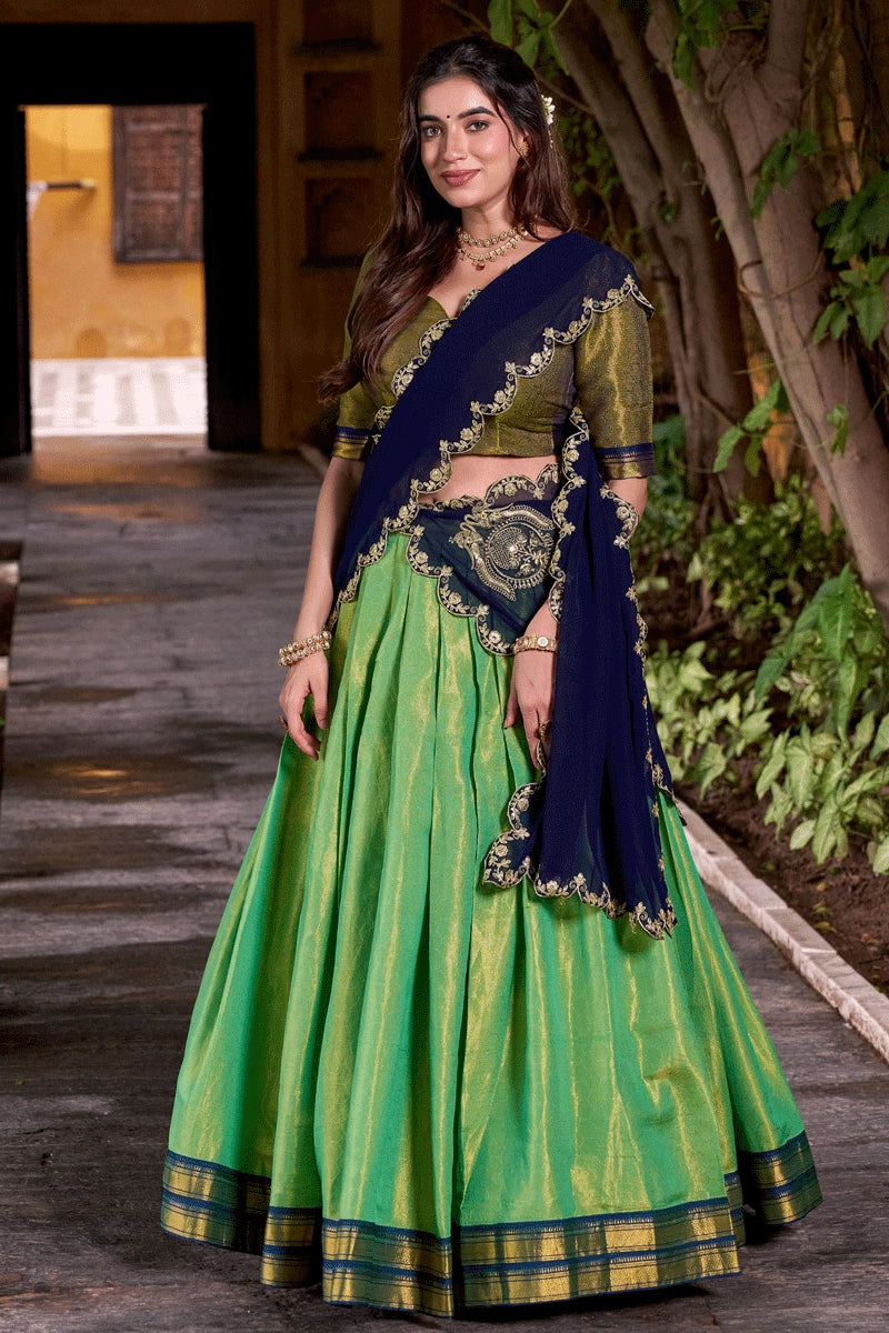 Kanchipurm Slik Half Saree For Girls