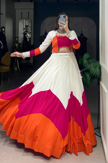 Rayon Cotton Fully Stitched Lehenga Choli For Navratri