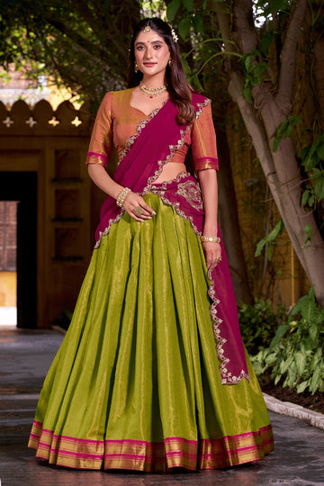 Designer South Indian Half Saree For Pongal