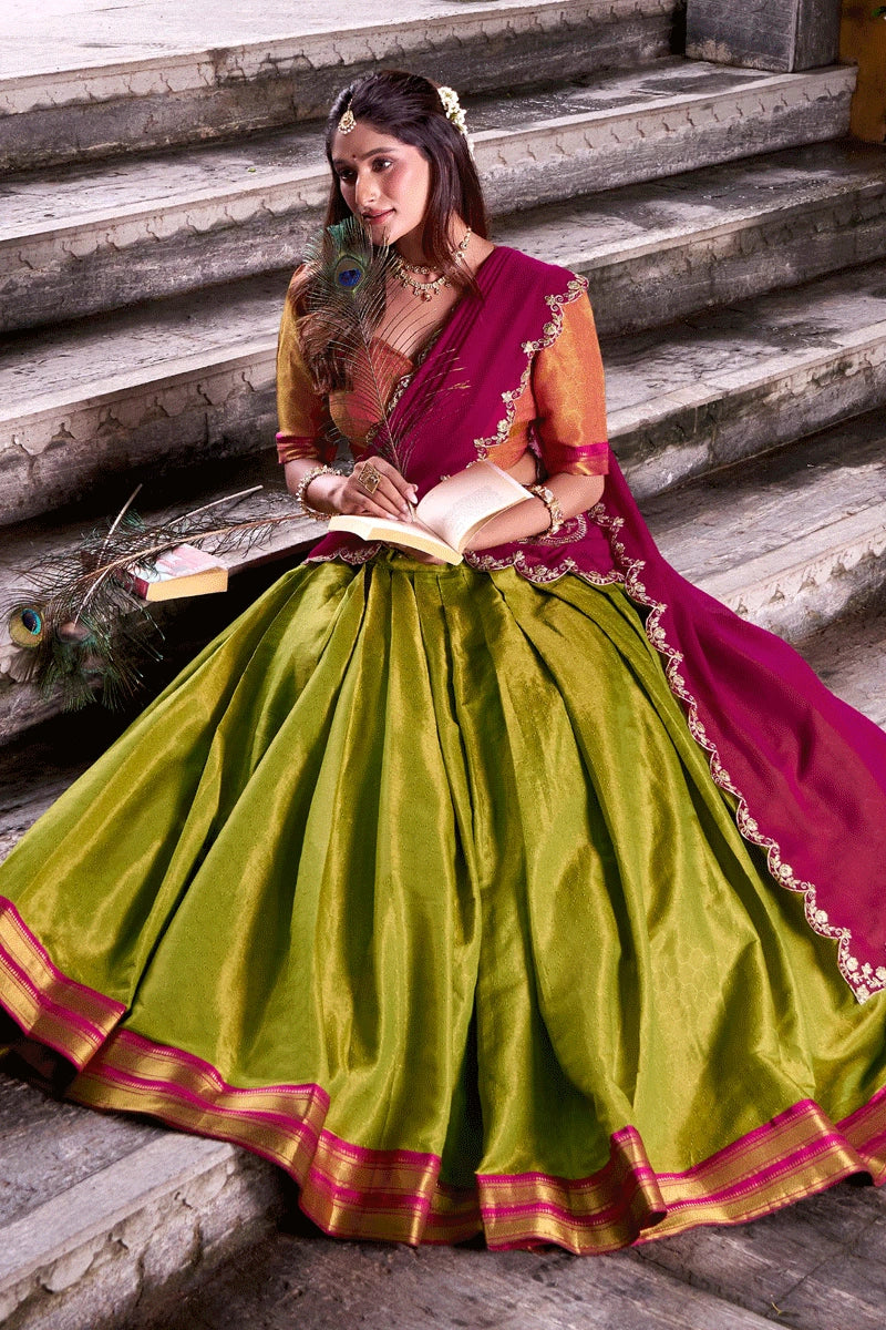 Designer South Indian Half Saree For Pongal