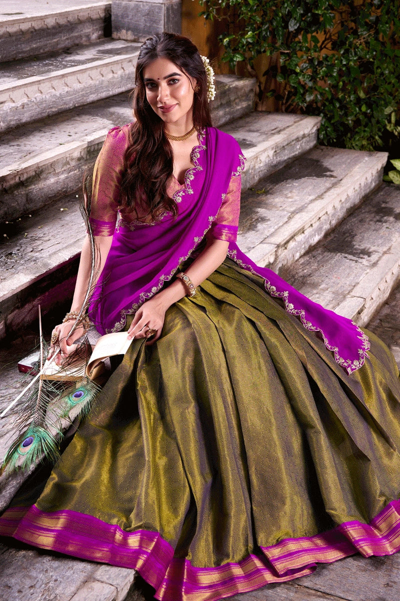 Onam Festival Wear Half Saree For Women