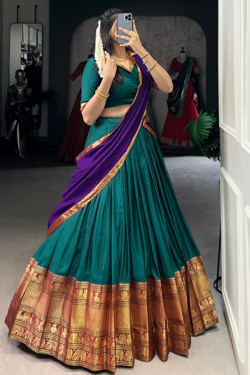 Traditional South Indian Half Saree For Girls