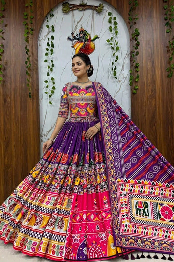 Multi Color With Real Mirror Work Chaniya Choli For Garba Night