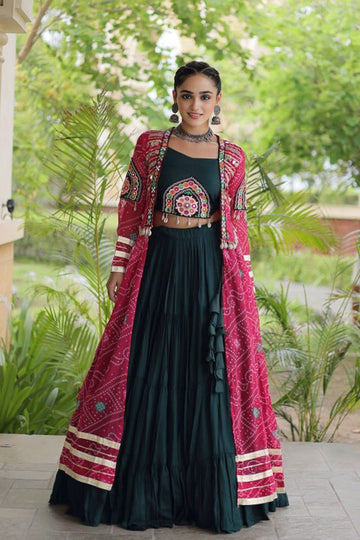 Ready To Wear Lehenga Choli With Shrug For Dandiya