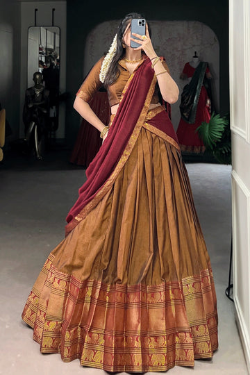 South Indian Style Half Saree For Onam Festival
