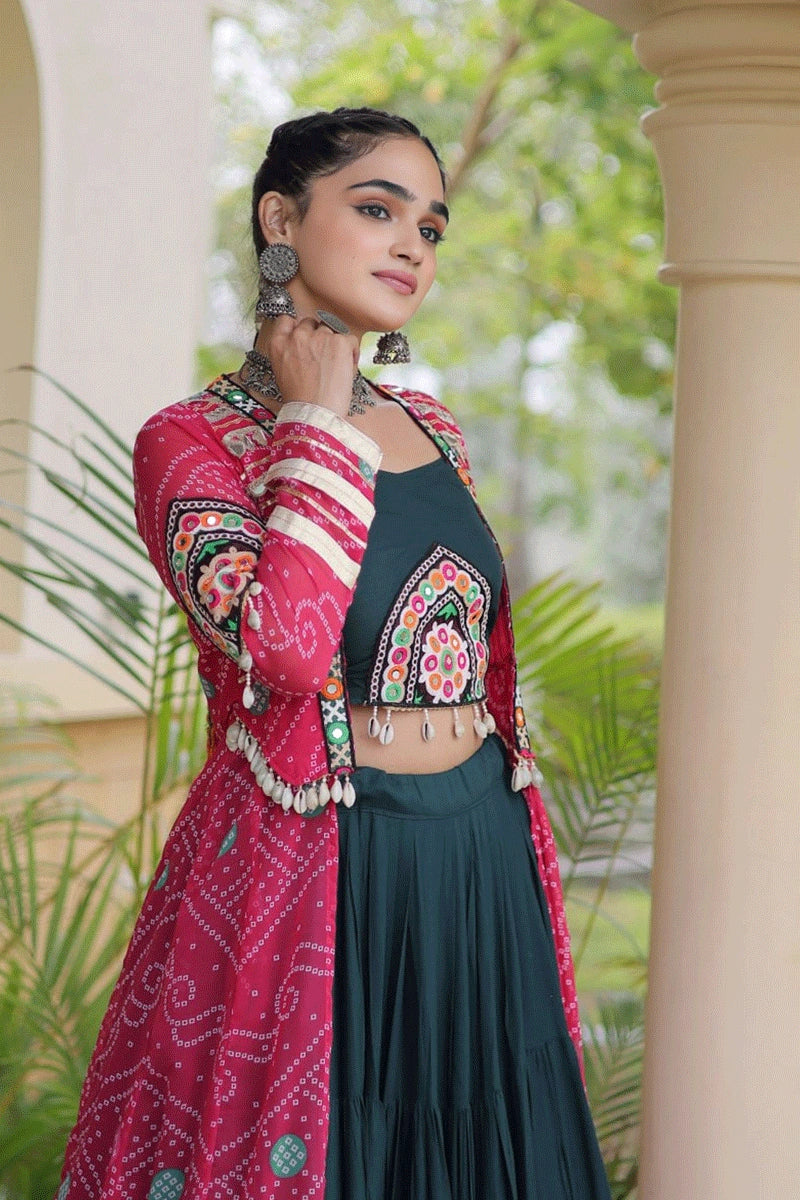 Ready To Wear Lehenga Choli With Shrug For Dandiya