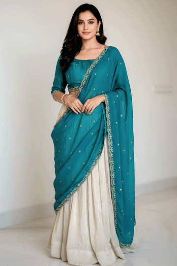 Traditional South Indian Style Half Saree For Girl