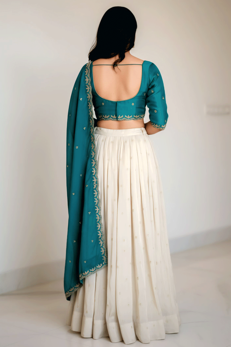 Traditional South Indian Style Half Saree For Girl