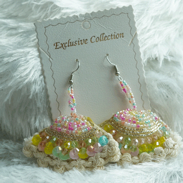 Handmade Multicolor Bead Drop Earrings