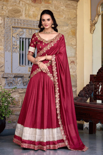 Maroon Designer Lehenga Choli For Reception Party