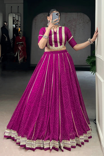 Navratri Special Wine Color Heavy Flair Lehenga Choli