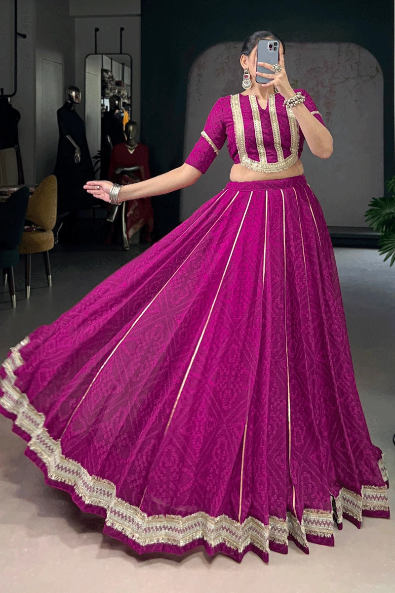 Navratri Special Wine Color Heavy Flair Lehenga Choli