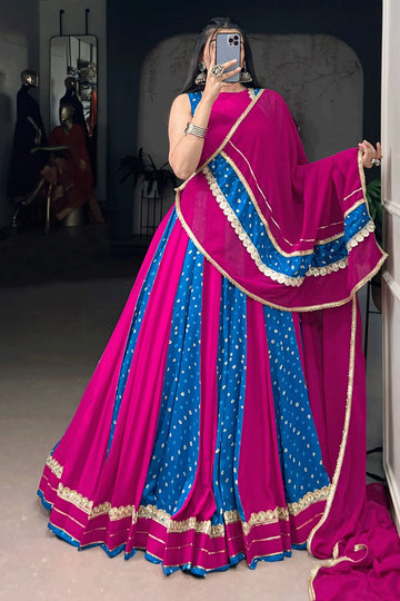 Rajasthani Style Heavy Flair Bandhani Print  Lehenga Choli For Womens