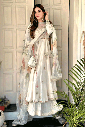 Kediya Style Sequence Embroidery Work Anarkali Gown For Diwali