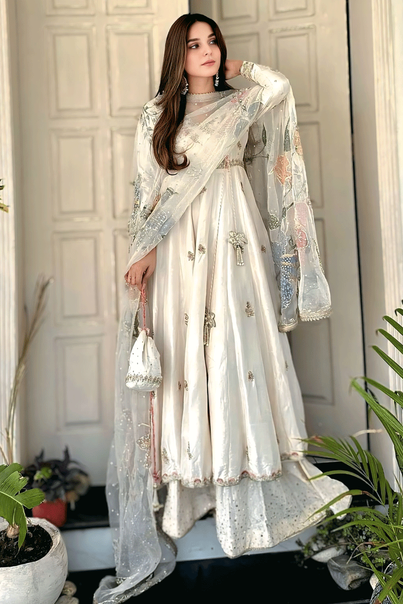 Kediya Style Sequence Embroidery Work Anarkali Gown For Diwali