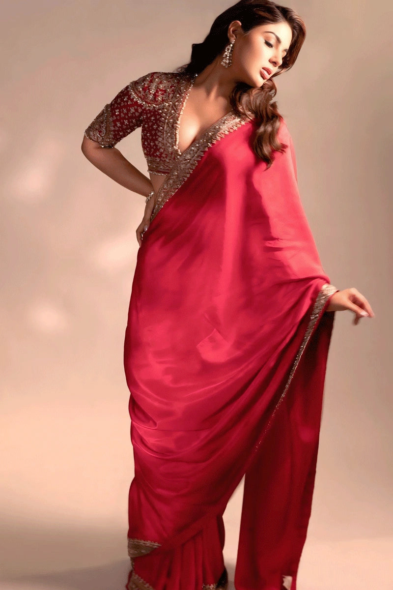 Karwa Chauth Special Red Color Silk Saree For Women